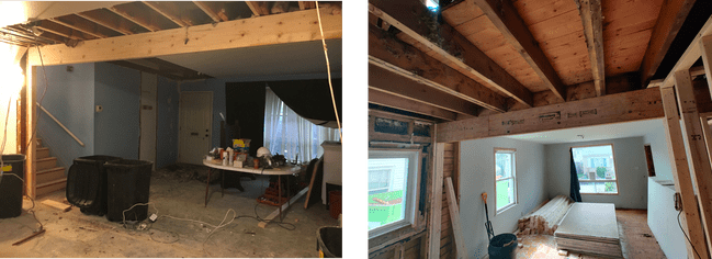 Dropped Beam Example in this st catharines load bearing wall removal